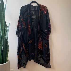 Floral Black Kimono Jacket